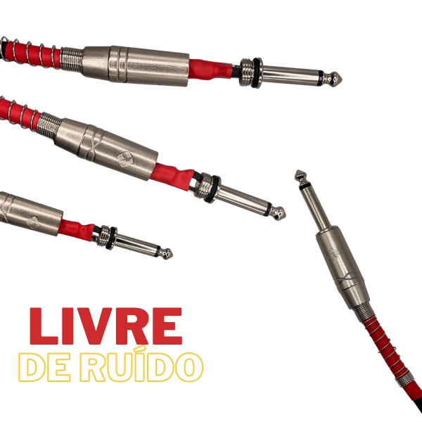 CABO RF AUDIO INSTRUMENTO P10/P10 VIOLAO GUITARRA BAIXO 3MT - Branco