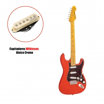 GUITARRA VINTAGE STRATOCASTER REISSUED SERIES V6M FIESTA RED