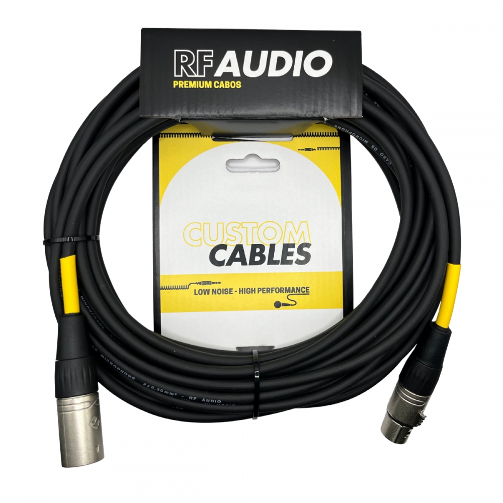 CABO RF AUDIO CANON BALANCEADO DE MICROFONE XLR M XLR F 10MT - Amarelo