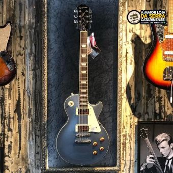 Guitarra Epiphone Les Paul Standard Pelham Blue + bag couro + xte 0.9