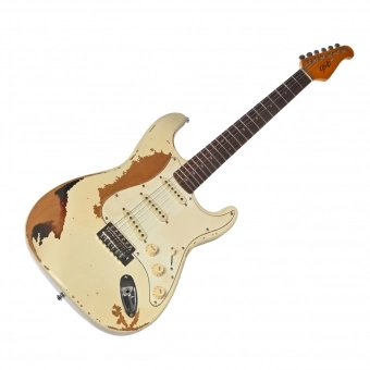 GUITARRA SEIZI RELIC SHINOBI CASE RELIC WHITE OVER SUNBURST