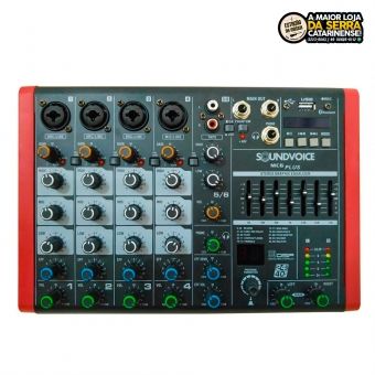 Mesa De Som Soundvoice 6 canais Mc6 Plus Bluetooth-Efeito-Eq Grafico mc6 plus