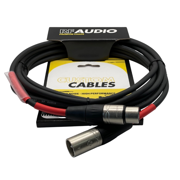 CABO RF AUDIO CANON BALANCEADO DE MICROFONE XLR M XLR F 10MT - Vermelho