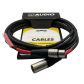 CABO RF AUDIO CANON BALANCEADO DE MICROFONE XLR M XLR F 10MT - Vermelho