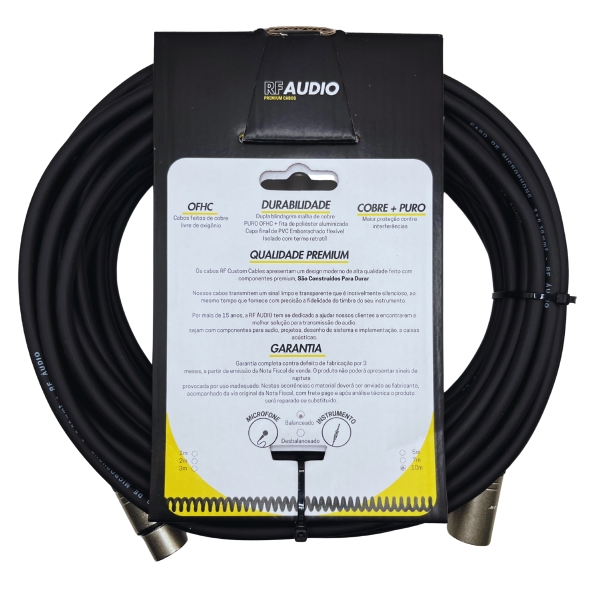 CABO RF AUDIO CANON BALANCEADO DE MICROFONE XLR M XLR F 10MT - Amarelo