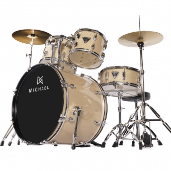 BATERIA MICHAEL TRINITY GOLD BRIGHT BUMBO 22 PRATOS E BANCO DMT222