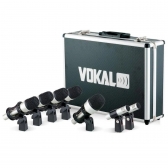 KIT MICROFONE BATERIA 7 PEÇAS + MALETA VOKAL VDM7 PRO