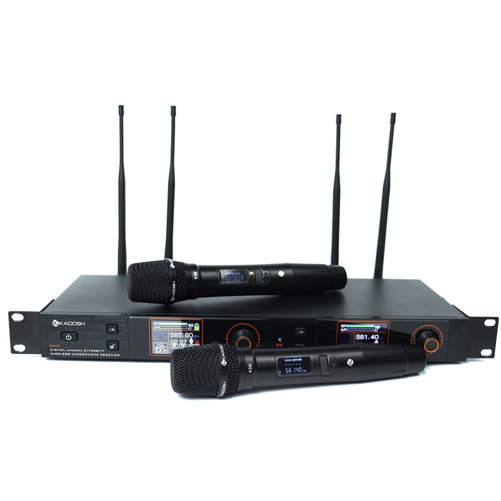 MICROFONE KADOSH S/FIO DUPLO UHF PARA RACK K522M