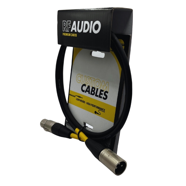 CABO RF AUDIO CANON BALANCEADO DE MICROFONE XLR M XLR F 2MT - AMARELO