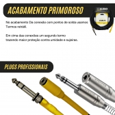 CABO RF AUDIO RETORNO EXTENSOR FONE DE OUVIDO P2F P10 STEREO - Amarelo