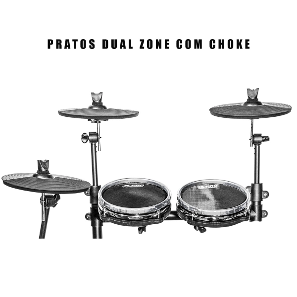 Bateria Eletrônica X Pro Ed4 Full Mesh Head Pads Dual Zone