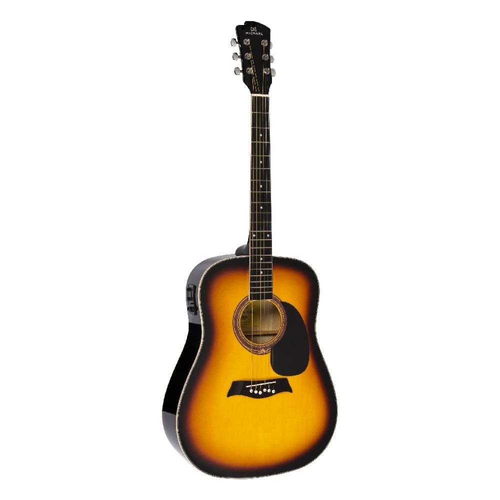 VIOLÃO ELÉTRICO MICHAEL FOLK VMF360 SB ? CORDAS DE AÇO ? SUNBURST