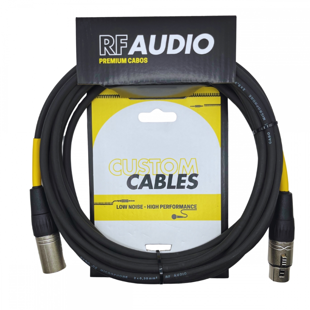 CABO RF AUDIO CANON BALANCEADO DE MICROFONE XLR M XLR F 5MT - AMARELO