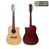 Violão Vintage Dreadnought Cutaway VEC501 12 Cordas Natural Folk