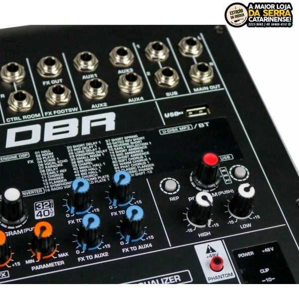 Mesa De Som Bluetooth 12 Canais DBR Dm12 Usb-Efeito-Interface DM12 Usb