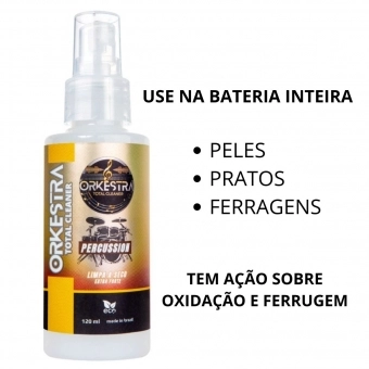 LIMPADOR ORKESTRA TOTAL CLEANER LIMPA SECO 120 ML PERCUSSION