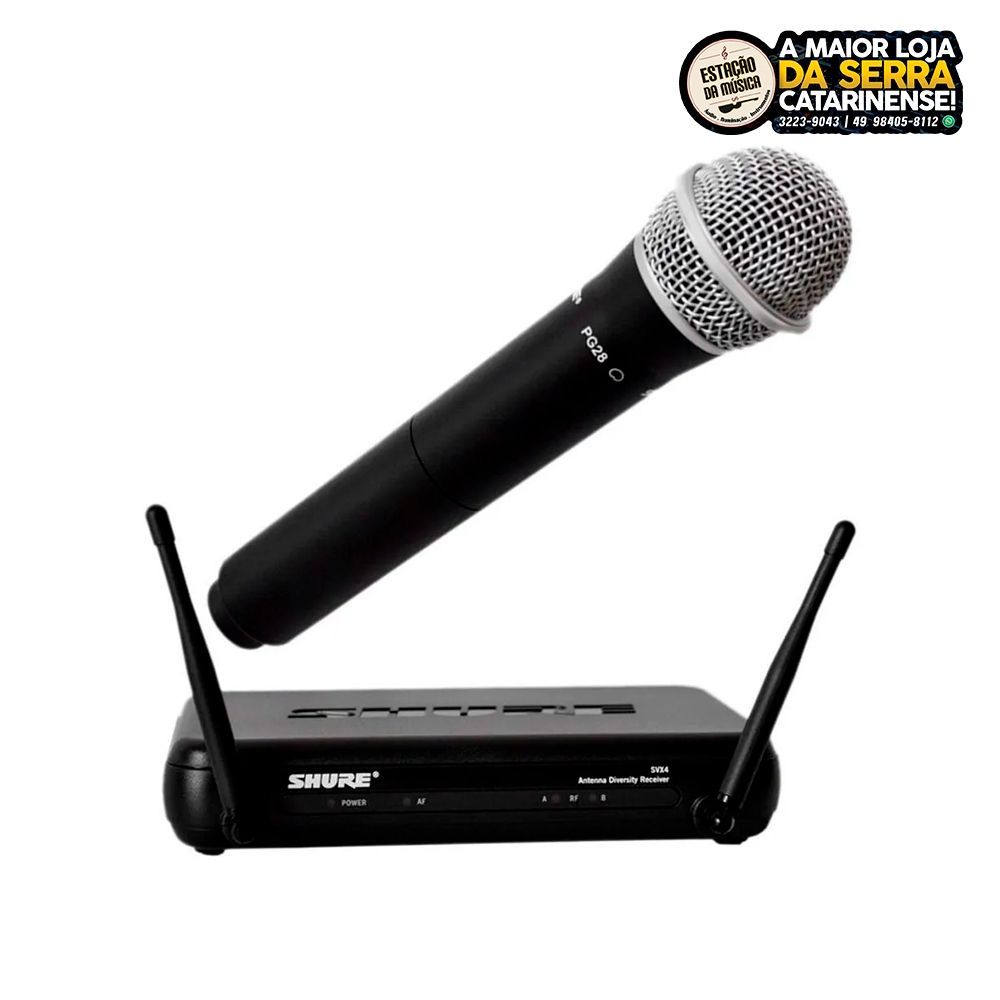 Microfone Profissional De Mão Shure Sem Fio Shure Svx 24 Br Pg28 J9