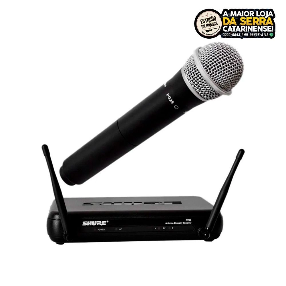 Microfone Profissional De Mão Shure Sem Fio Shure Svx 24 Br Pg28 J9