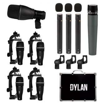 KIT DE MICROFONE PARA BATERIA DYLAN DD-9 9 Peças COM HARD CASE