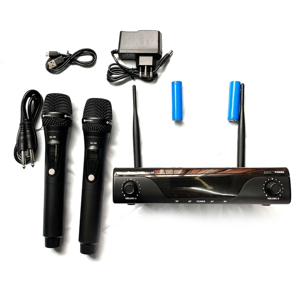 MICROFONE KADOSH S/FIO DE MAO DUPLO K-412M RECARREGAVEL