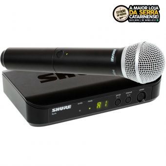 Microfone Profissional De Mão Shure Sem Fio Shure Blx 24 Br Pg58 J10 m15