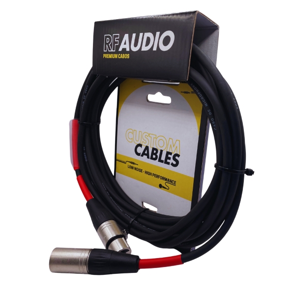 CABO RF AUDIO CANON BALANCEADO DE MICROFONE XLR M XLR F 10MT - Vermelho