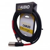 CABO RF AUDIO CANON BALANCEADO DE MICROFONE XLR M XLR F 10MT - Vermelho