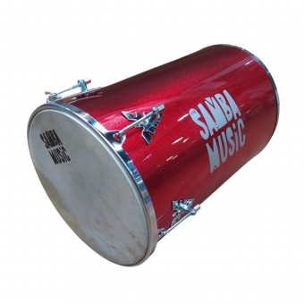 REBOLO PROFISSIONAL SAMBA MUSIC MADEIRA 50X12 PVC VERMELHO