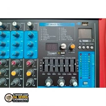 Mesa De Som Soundvoice 8 canais MS 802 EUX Usb-Efeito-Eq Grafico Ms802eux