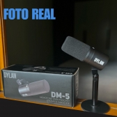 MICROFONE DYLAN PODCAST DM-5 DINÂMICO CARDIOIDE COM PEDESTAL