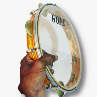 Pandeiro Gope 12´´ Dourado Prata Cristal 647CD
