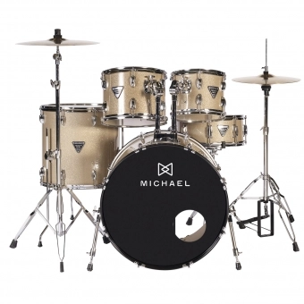 BATERIA MICHAEL TRINITY GOLD BRIGHT BUMBO 22 PRATOS E BANCO DMT222