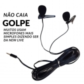 Microfone Lapela Duplo P3 New Live Entrevista Cabo Com 5mts