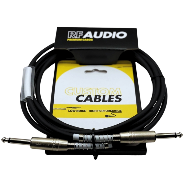 CABO RF AUDIO INSTRUMENTO P10/P10 VIOLAO GUITARRA BAIXO 5MT - Branco