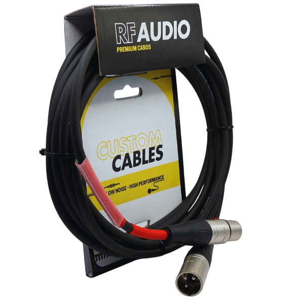 CABO RF AUDIO CANON BALANCEADO DE MICROFONE XLR M XLR F 10MT - Vermelho