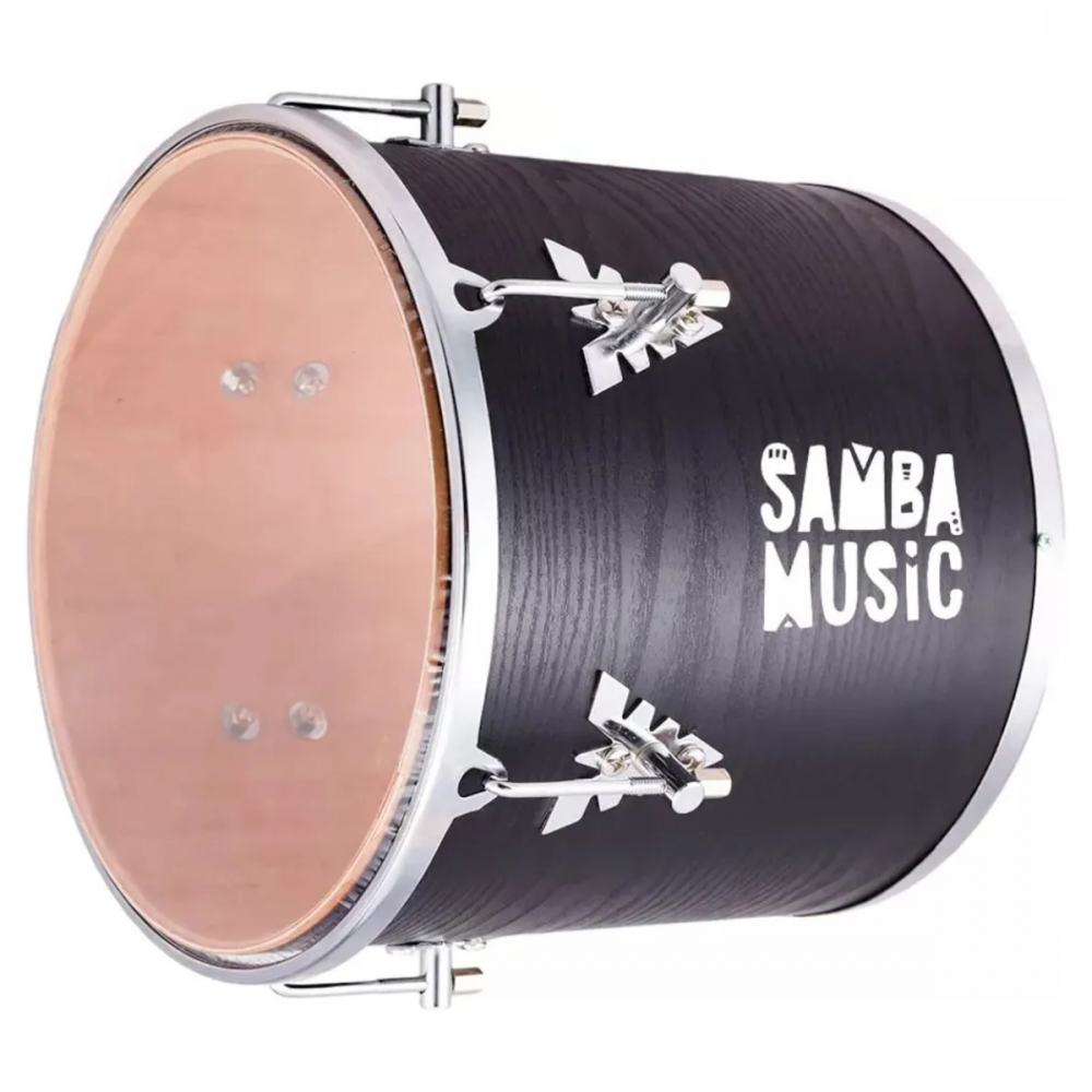 REPIQUE DE MAO SAMBA MUSIC MADEIRA 30X12 PVC PRETO WOOD