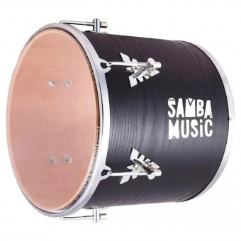 REPIQUE DE MAO SAMBA MUSIC MADEIRA 30X12 PVC PRETO WOOD