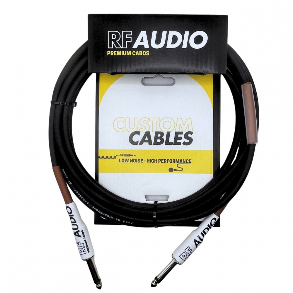 CABO RF AUDIO INSTRUMENTO P10/P10 VIOLAO GUITARRA BAIXO 3MT MARROM