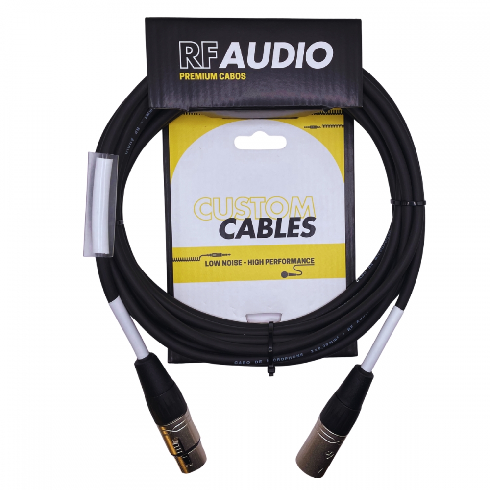 CABO RF AUDIO CANON BALANCEADO DE MICROFONE XLR M XLR F 7MT - BRANCO