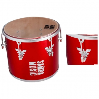 REPIQUE DE MAO SAMBA MUSIC MADEIRA 30X12 PVC VERMELHO