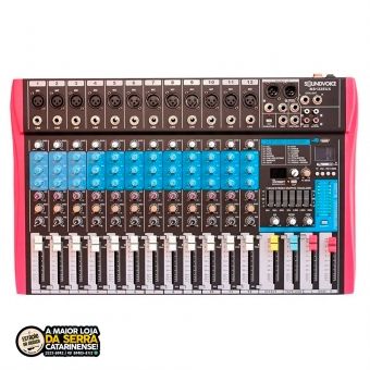 Mesa De Som Soundvoice 12canais MS 122 EUX Usb-Efeito-Eq Grafico Ms 122 Eux