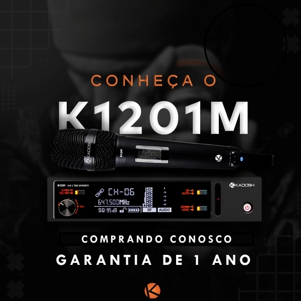 MICROFONE KADOSH S/FIO DUPLO MODELO NOVO ATUALZADO K1201M