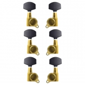 Tarraxa Violão Aço Blindada 3+3 Dourada Preta Mhv-600dx Linha Luxo