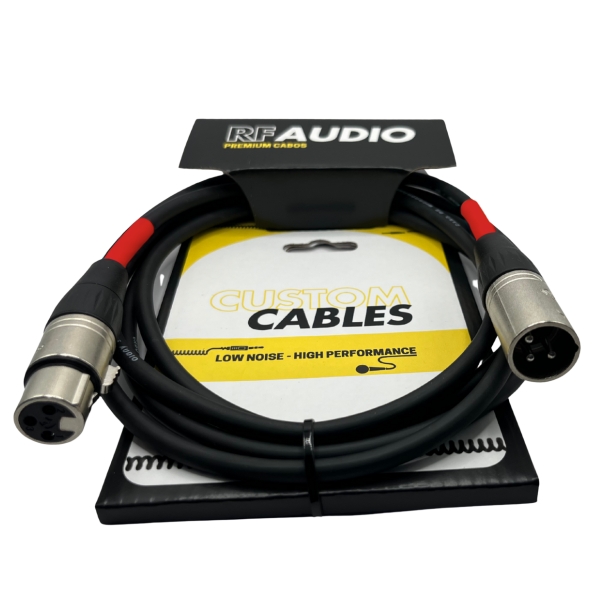 CABO RF AUDIO CANON BALANCEADO DE MICROFONE XLR M XLR F 3MT - VERMELHO