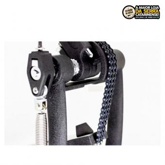 Pedal de Bumbo D-One DP10 Double Chain Drive com Corrente Dupla e Batedor 4 Faces