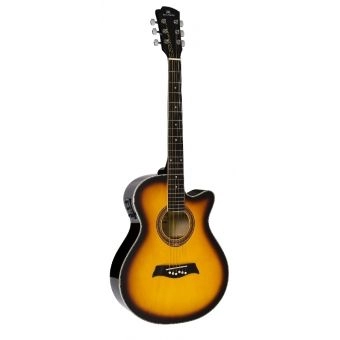 VIOLÃO ELÉTRICO MICHAEL MINI JUMBO VMA320 SB ? CORDAS DE AÇO - SUNBURST