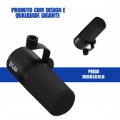 MICROFONE DYLAN PODCAST DM-5 DINÂMICO CARDIOIDE COM PEDESTAL