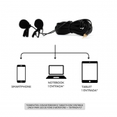 Microfone Lapela Duplo P3 New Live Entrevista Cabo Com 5mts