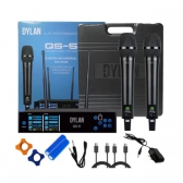 MICROFONE DYLAN SEM FIO UHF COM 200 CANAIS ACOMPANHA 2 BASTOES QS-5