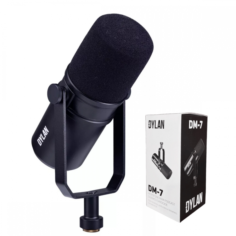 MICROFONE DYLAN DM-7 COM SUPORTE PODCAST BROADCASTER STUDIO